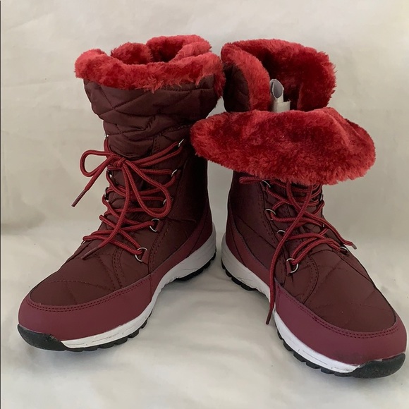 womens burgundy winter boots